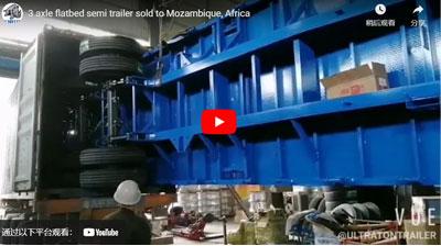 Semi - remorque plate à 3 essieux Otto pour l'Afrique Mozambique