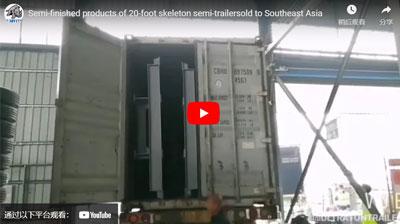 Super tonnes semi - finies semi - remorques à ossature de 20 pieds vendues en Asie du Sud - Est