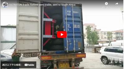 Semi - remorque plate à trois essieux ultraton pour l'Afrique du Sud